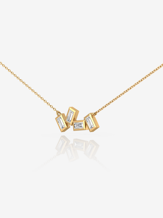 Silver Distinct Necklace, 18k Gold Plated