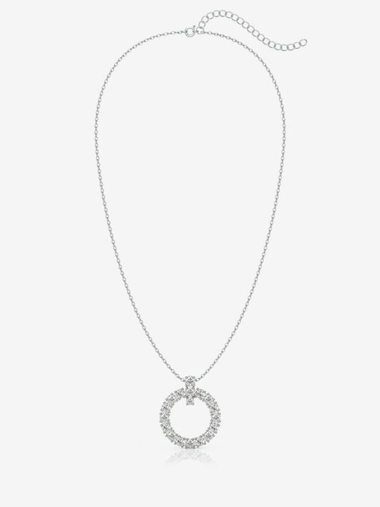Silver Creativity Circle Necklace, Rhodium Plated - Verozi