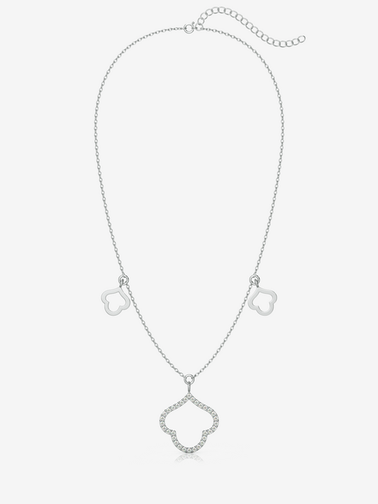 Silver Iconic Pendant Necklace, Rhodium Plated - Verozi