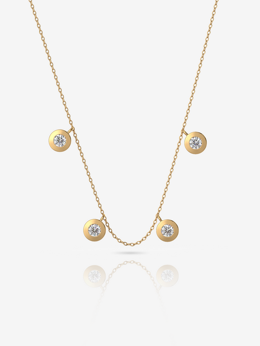 Silver Versatile Round Necklace, 18K Gold Plated