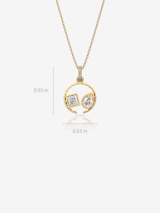 Fusion Circle Necklace 925 Sterling Silver and 18K Gold Plated - Verozi
