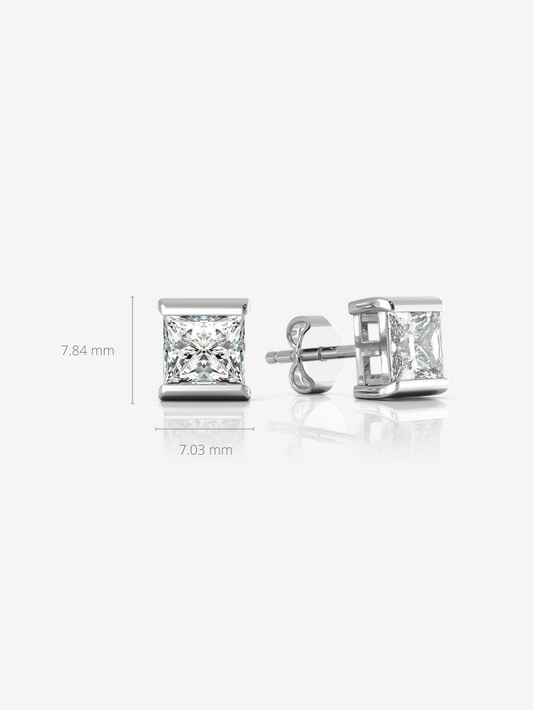 Silver Princess Stately Earrings and Rhodium Plated - Verozi