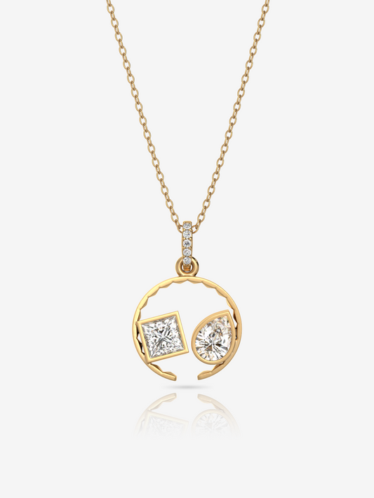 Fusion Circle Necklace 925 Sterling Silver and 18K Gold Plated - Verozi