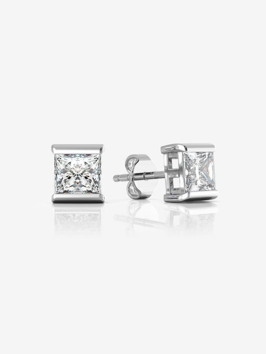 Silver Princess Stately Earrings and Rhodium Plated - Verozi
