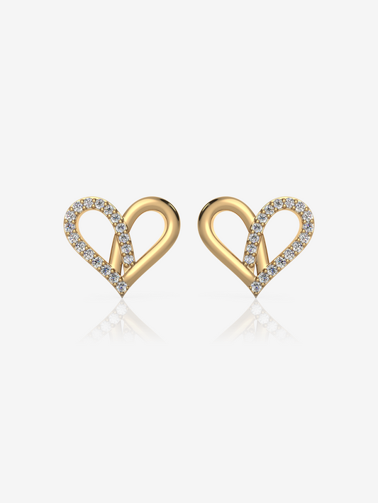 Attract Heart Earrings 925 Sterling Silver and 18k Gold Plated - Verozi