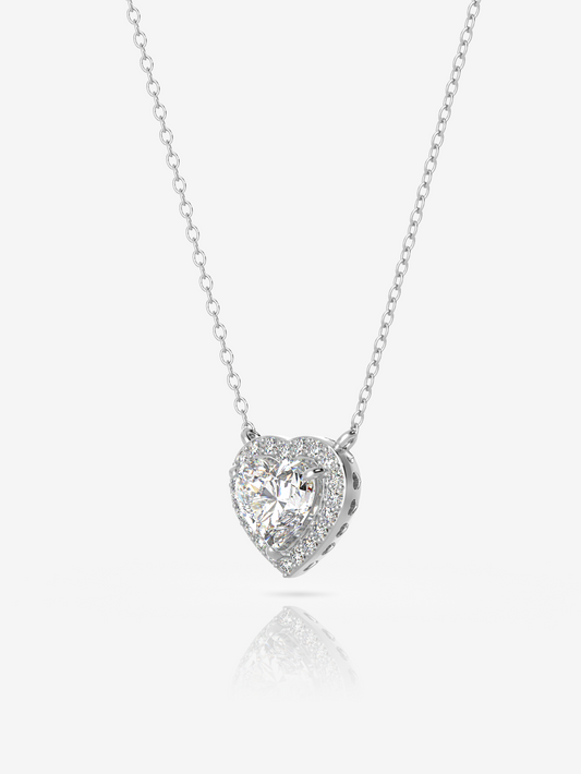 Silver Forever Heart Necklace and Rhodium Plated