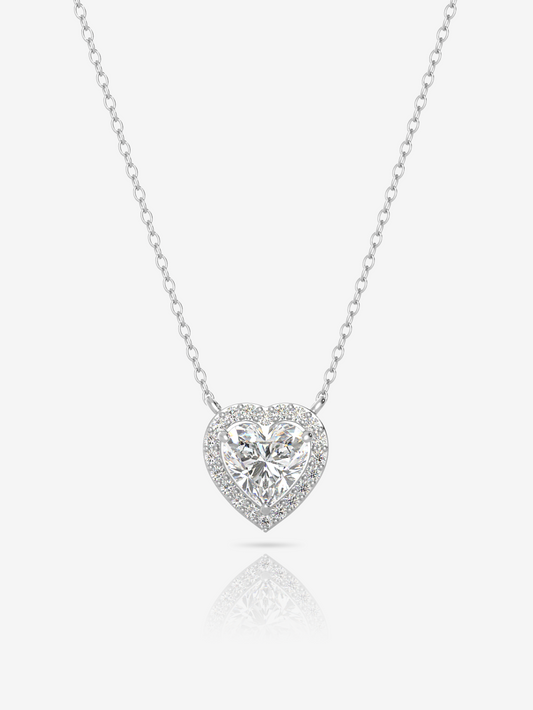 Silver Forever Heart Necklace and Rhodium Plated - Verozi