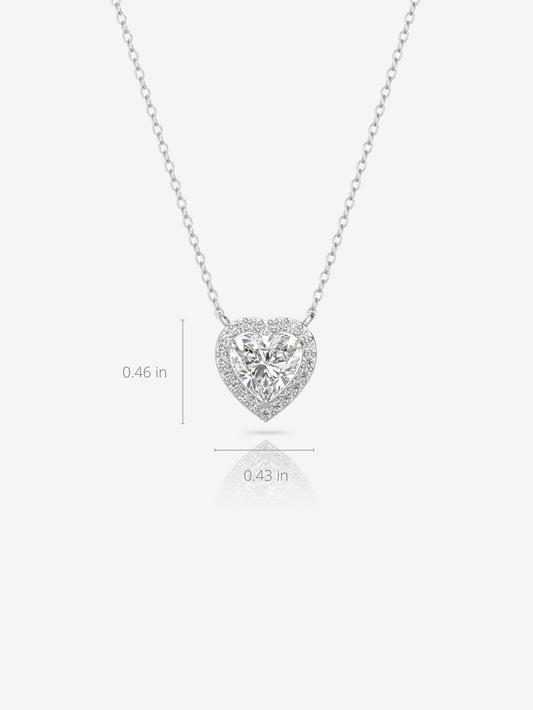 Silver Forever Heart Necklace and Rhodium Plated - Verozi