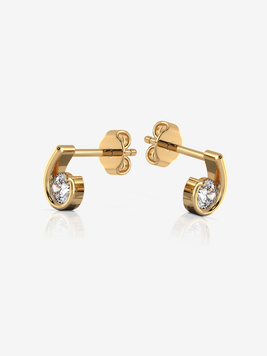 Silver Dainty Earrings and 18K Gold Plated - Verozi