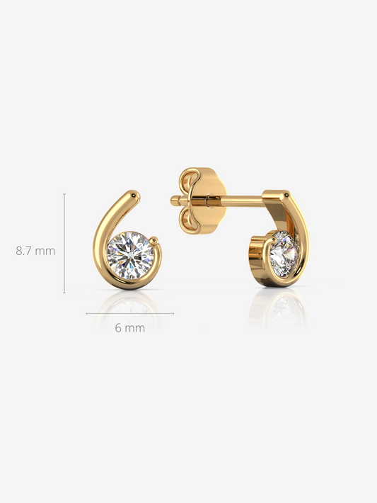 Silver Dainty Earrings and 18K Gold Plated - Verozi