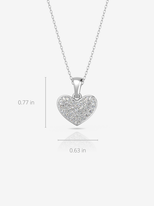 Silver Dainty Heart Necklace and Rhodium Plated - Verozi