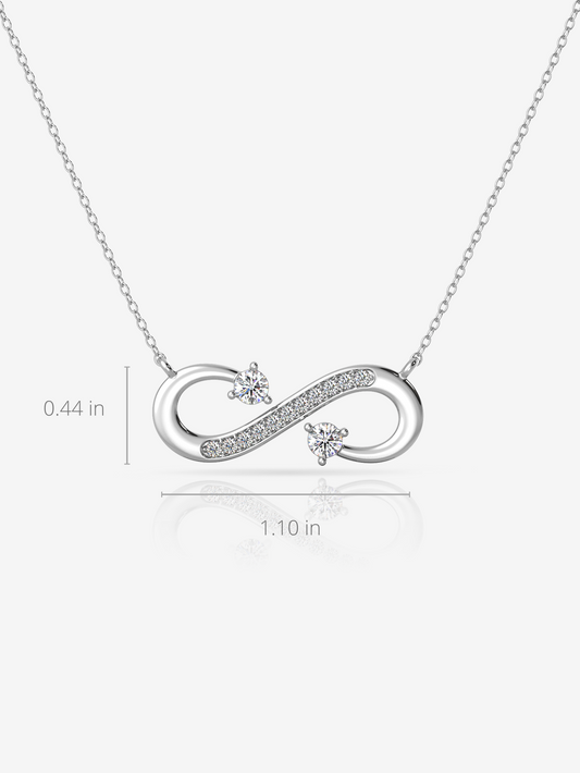 925 Sterling Silver Grand Infinity Necklace and Rhodium plated - Verozi
