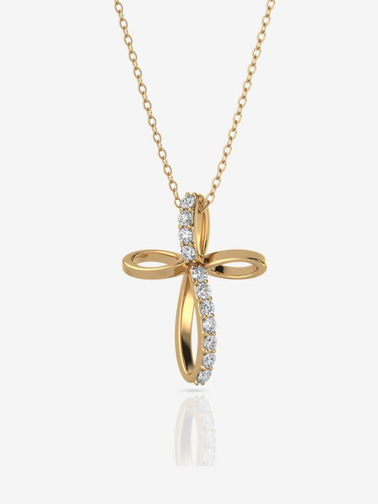 Silver Infinity Cross Necklace and 18K Gold Plated - Verozi