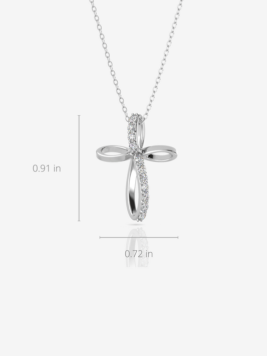 Infinity Cross Necklace 925 Sterling Silver and Rhodium Plated - Verozi