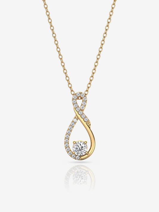 Infinity Swirl Necklace 925 Sterling Silver and 18K Gold Plated - Verozi