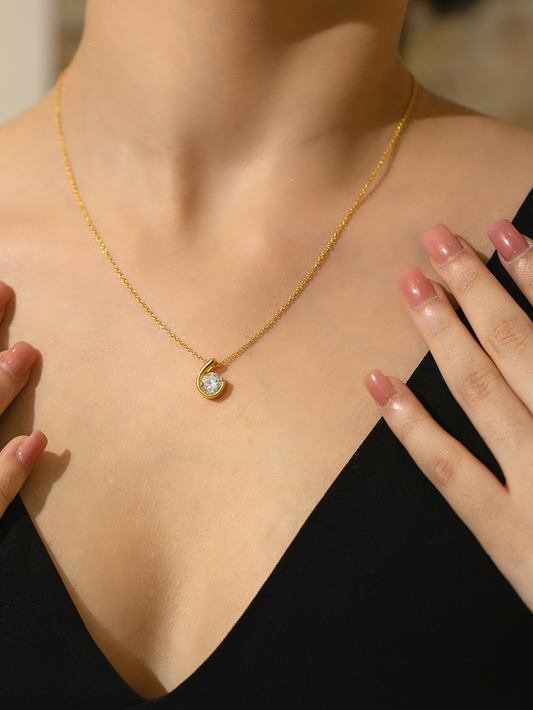 Minimalist Necklace 925 Sterling Silver and 18K Gold Plated - Verozi